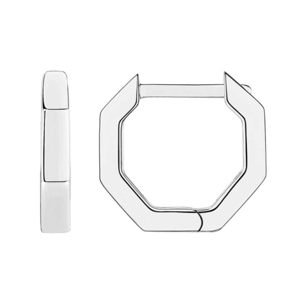 Stainless Steel Geometric Huggie Hoop Earrings